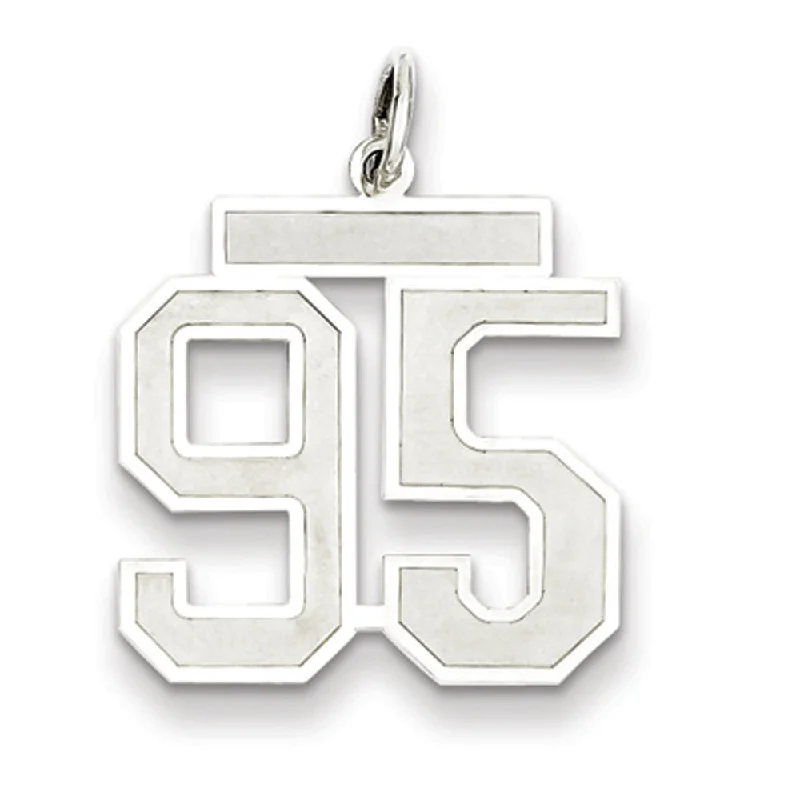 Sterling Silver, Jersey Collection, Medium Number 95 Pendant