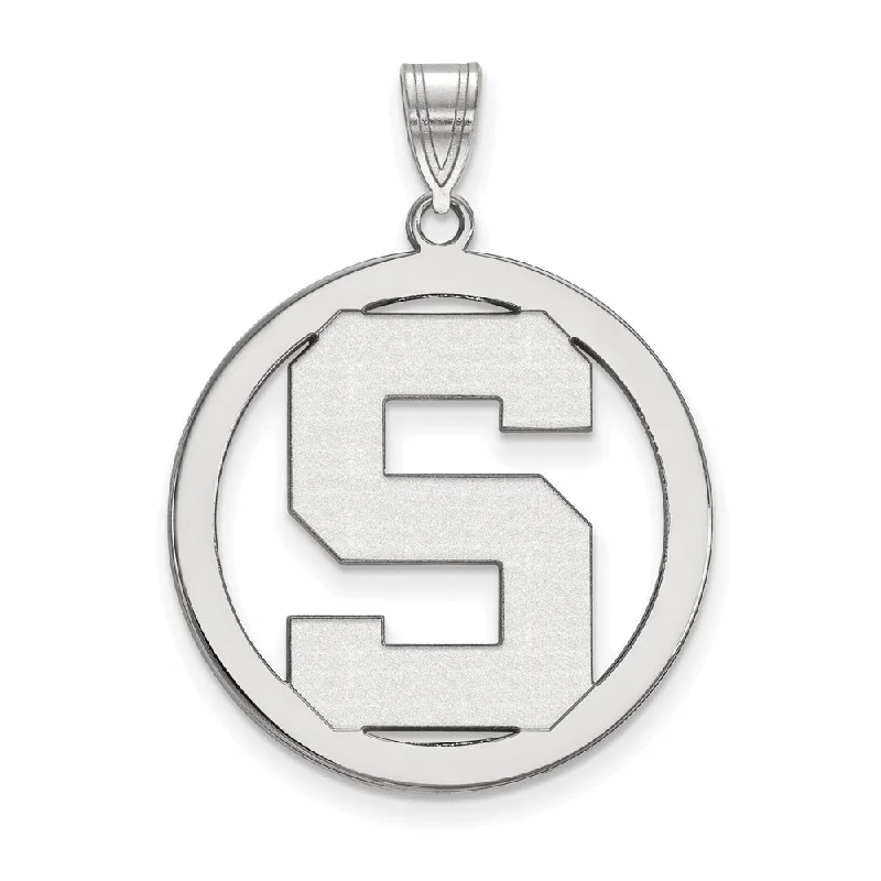 Sterling Silver Michigan State XL Circle Pendant