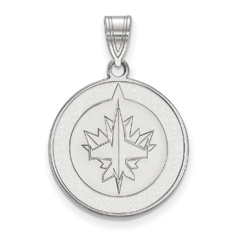 Sterling Silver NHL Winnipeg Jets Large Disc Pendant