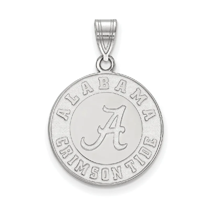 Sterling Silver U. of Alabama Large Logo Disc Pendant