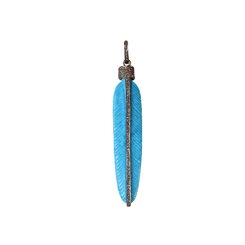 Turquoise Feather Pendant