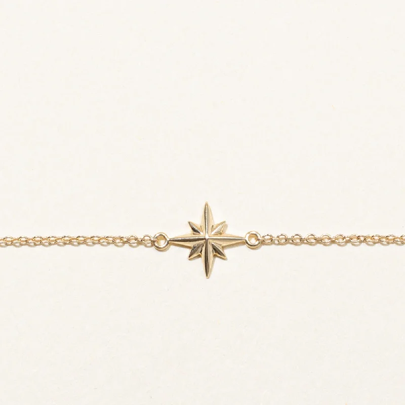 Shop Fine Jewelry With Amazing Deals '100 Ways' 14k Yellow Gold Star Pendant Bracelet | 7" |