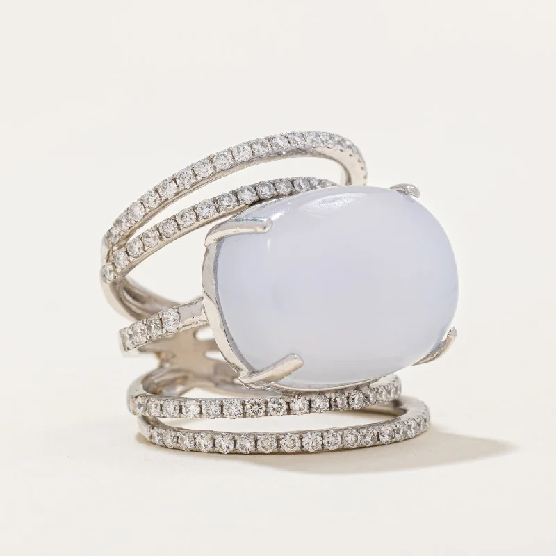 Exclusive Online Jewelry Sale – Don't Wait Agate & Diamond Cocktail Ring | 9.65ct, 1.04ctw | SZ 4 |