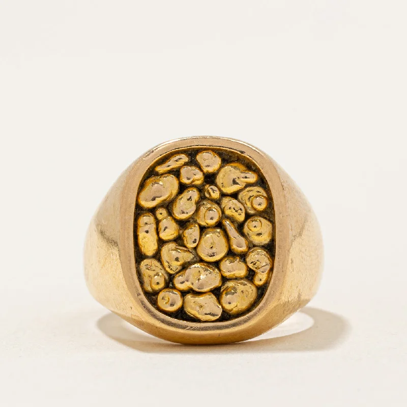 Elegant Jewelry Styles At Budget-Friendly Prices Cavelti' 18k Yellow Gold Nugget Ring | SZ 7.5 |