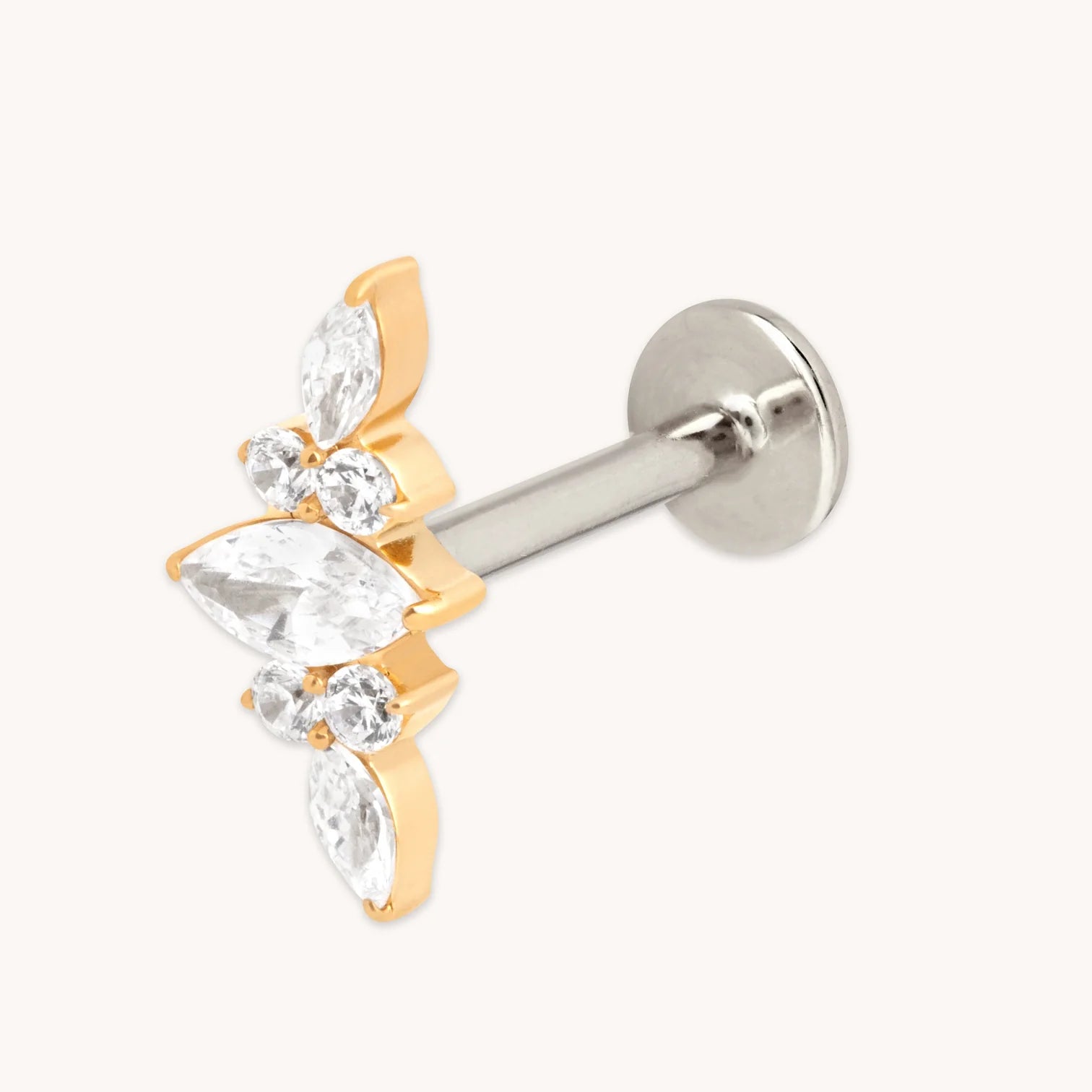 Special Sale On Handcrafted Jewelry – Shop Today Crystal Cluster Titanium Piercing Stud in Gold