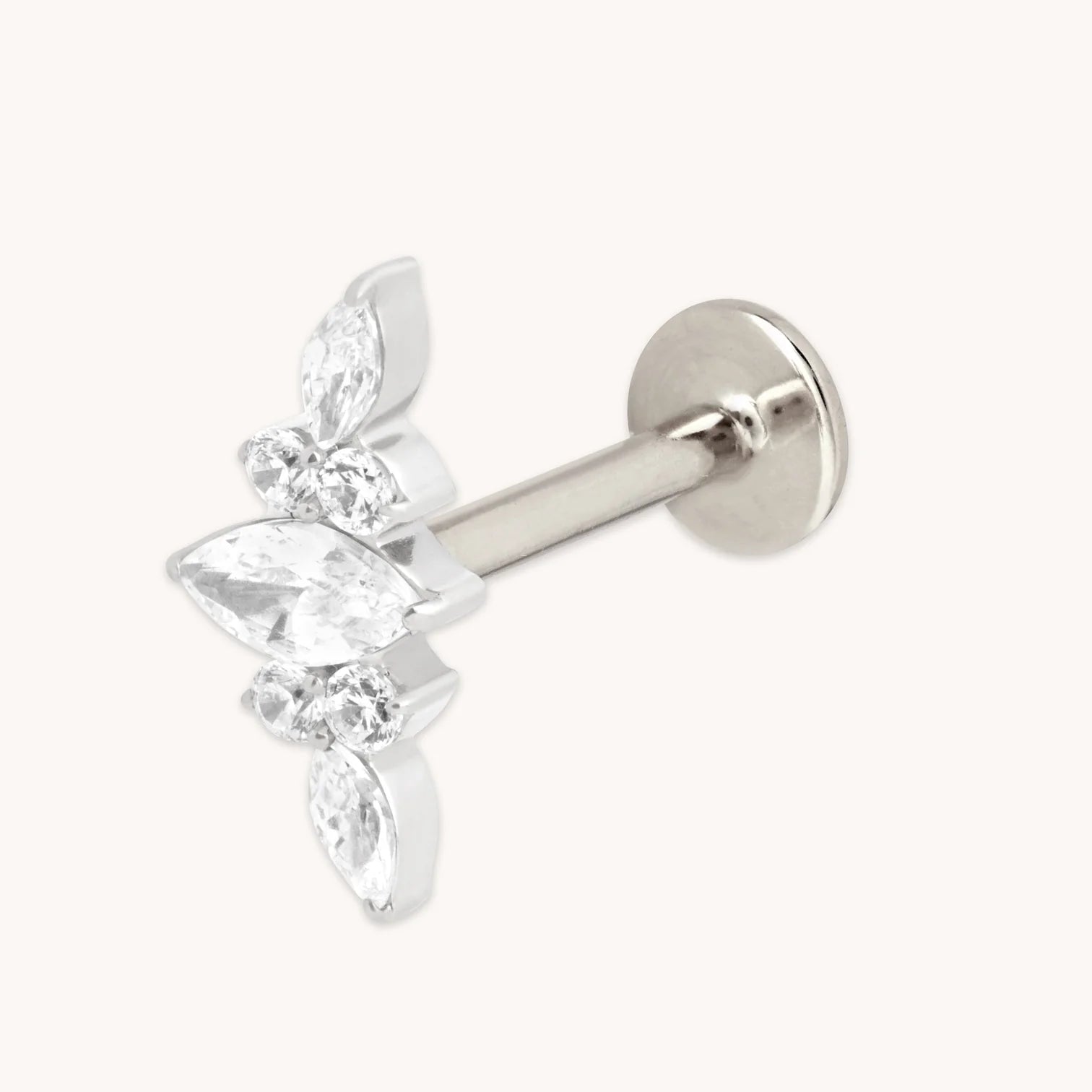 Stunning Jewelry At Even More Stunning Prices Crystal Cluster Titanium Piercing Stud in Platinum