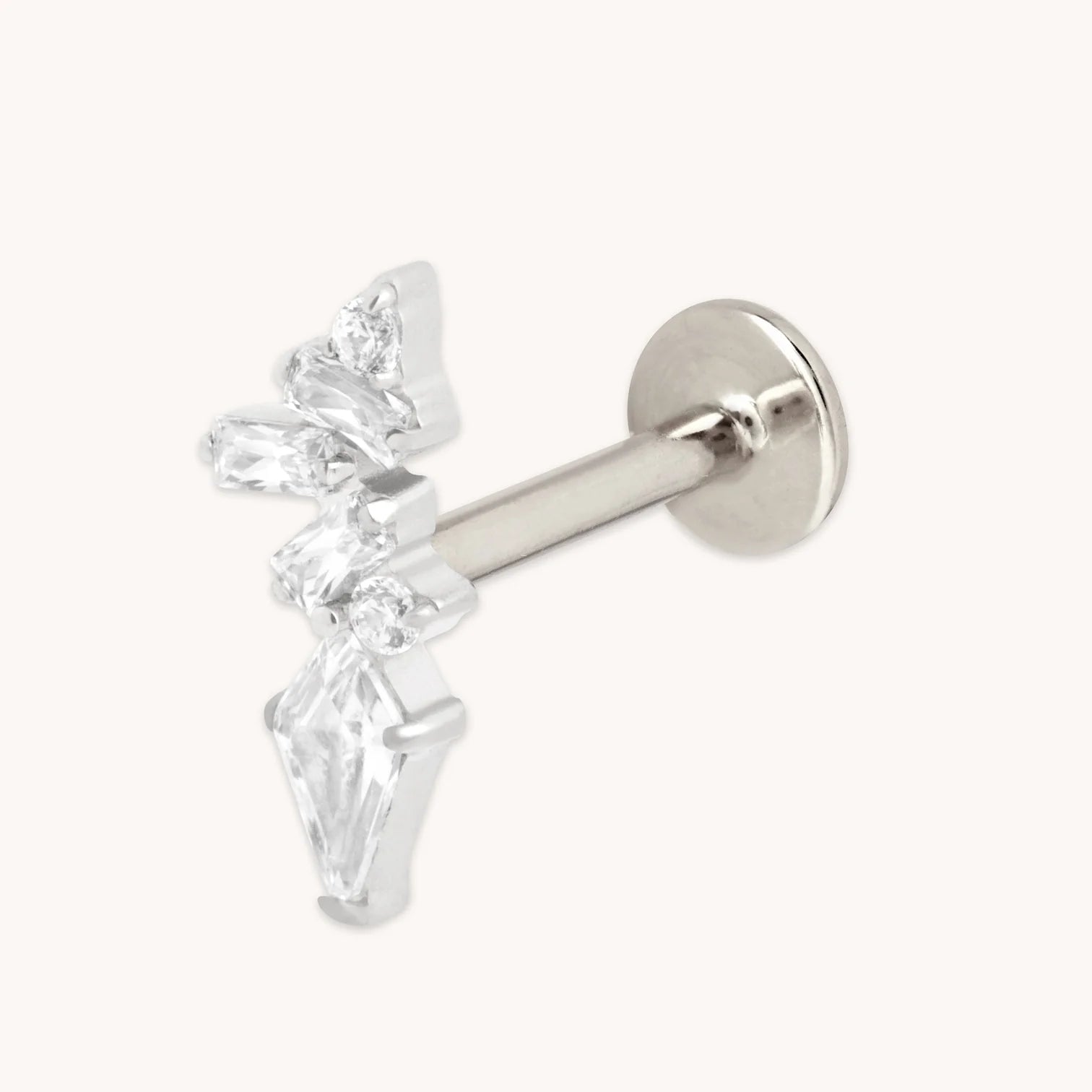 Timeless Elegance, Temporary Discounts – Act Fast Crystal Marquise Cluster Titanium Piercing Stud in Platinum