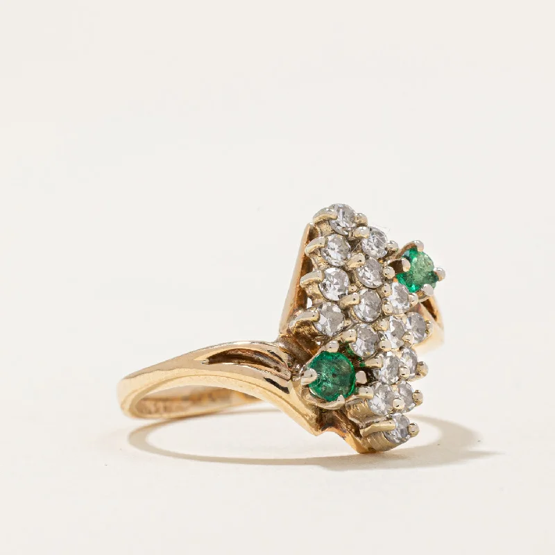 Limited-Time Jewelry Sale – Elegant Styles At Less Diamond & Emerald Waterfall Ring | 0.43ctw, 0.43ctw | SZ 6.25 |