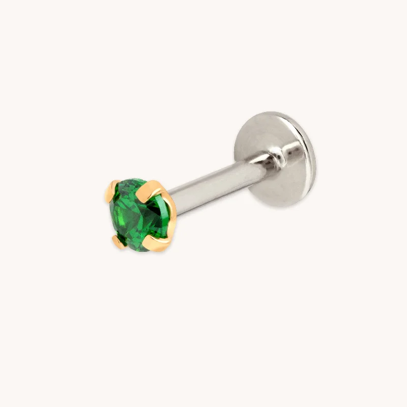 Best Jewelry Sale – Shop Exclusive Designs Now Green Titanium Piercing Stud in Gold