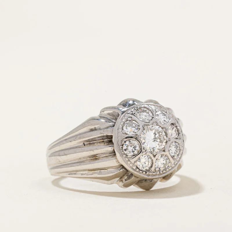 Modern Jewelry At Exclusive Discounts – Shop Today Portuguese 19k Diamond Cocktail Ring | 0.70ctw | SZ 8.5 |