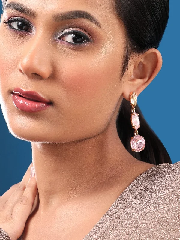 Make Every Moment Shine – Jewelry Discounts Available TOKYO TALKIES X Rubans 18K Gold Toned Multicolour Zircons Studded Dangle Earring