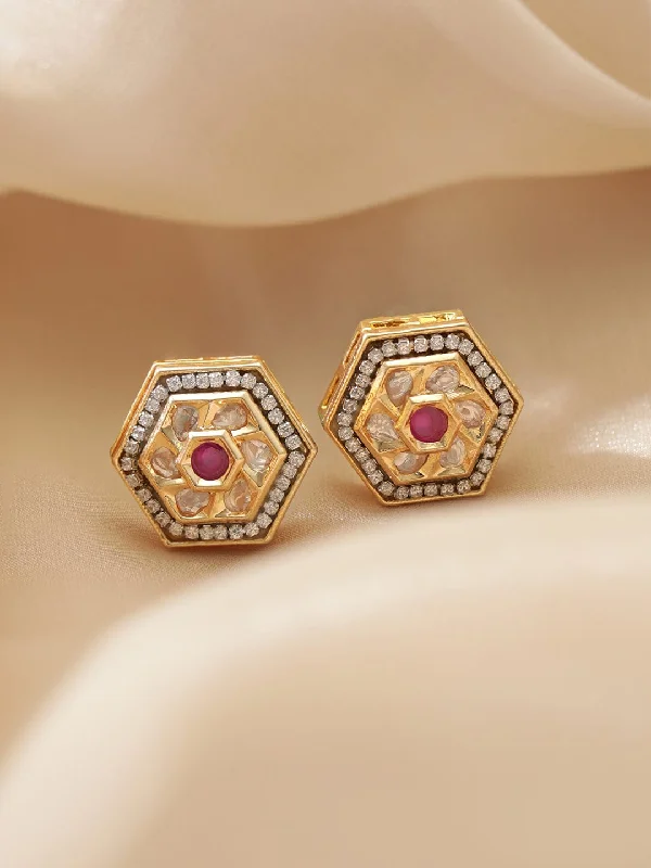 Shine In Style – Shop Jewelry Discounts Today Rubans Zirconia Studded Stainless Steel Geometric Studs Earrings