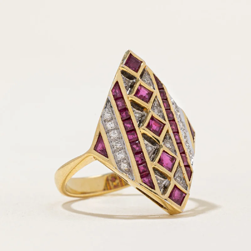 Stunning Jewelry At A Fraction Of The Price Ruby & Diamond Cocktail Ring | 0.50ctw, 0.10ctw | SZ 6.5 |