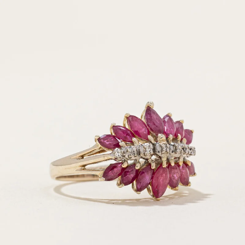 Elegant Designs, Unbeatable Discounts – Shop Jewelry Now Ruby & Diamond Cocktail Ring | 1.00ctw, 0.035ctw | SZ 6.75 |