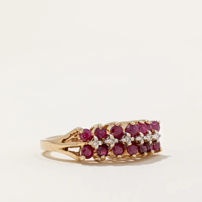 High-Quality Jewelry At A Fraction Of The Cost Synthetic Ruby & Natural Diamond Cocktail Ring | 0.77ctw, 0.03ctw | SZ 7.75 |